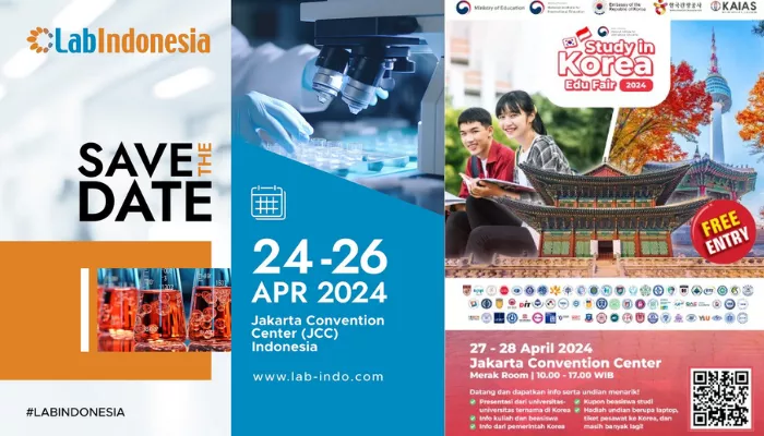 Daftar event Jakarta di JCC sepanjang bulan April 2024 yang menghadirkan Study in Korea Edu Fair hingga Lab Indonesia. (Foto: JCC)