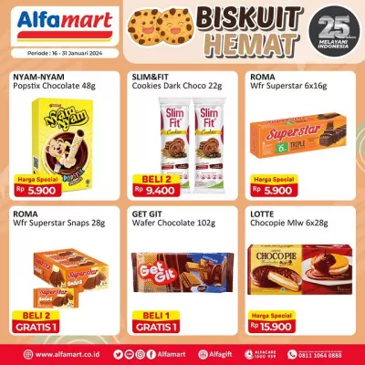 katalog promo Alfamart Jumat, 19 Januari 2024 tersedia adanya diskon biskuit wafer mulai dari Rp5 ribuan. (Foto: Instagram @alfamart)