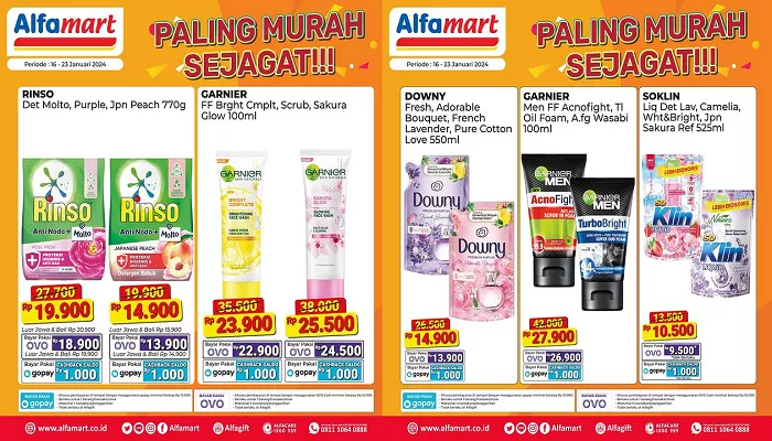 Katalog promo Alfamart Rabu, 17 Januari 2024 tersedia adanya diskon sabun soklin liquid hanya Rp10.500. (Foto: Instagram @alfamart)