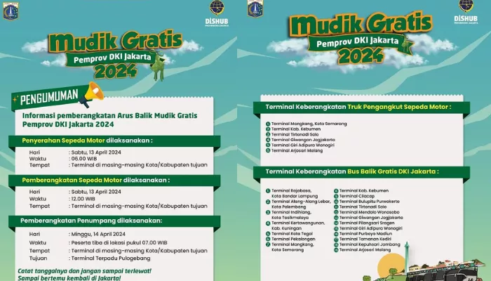 Titik keberangkatan arus balik mudik gratis Pemprov DKI Jakarta yang akan dilaksanakan mulai 13-14 April 2024. (Foto: Instagram @dishubdkijakarta)