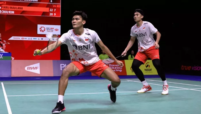 Wakil Indonesia ganda putra Bagas/Fikri gagal menjuarai Thailand Open 2023 dari pertandingan melawan wakil China. (Foto: PBSI)