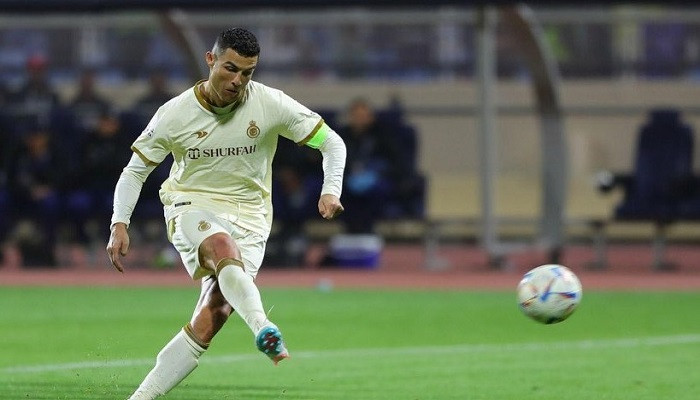 Cristiano Ronaldo berhasil cetak gol perdana. (Instagram/@cristiano)