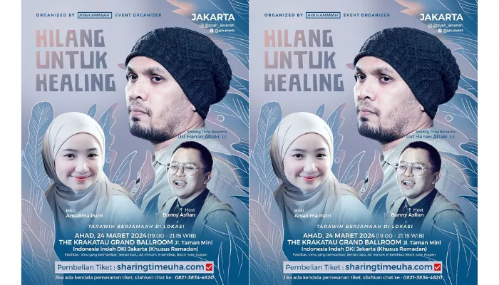 Kajian bareng Ustaz Hanan Attaki bertajuk Hilang untuk Healing. (Foto: Instagram @ayah_amanah)