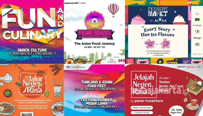 Daftar event festival kuliner di Oktober 2023 yang tersebar di Jakarta hingga Bekasi mulai dari makanan Asia dan Nusantara. (Foto: Instagram)