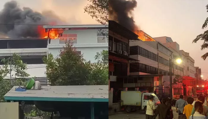 Kebakaran gudang perkantoran PT Kaidah di Sunter Agung, Tanjung Priok, Jakarta Utara. (foto: ist)