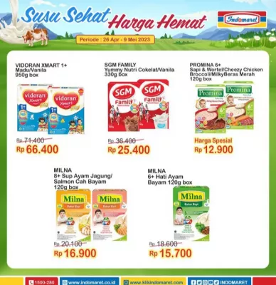 Katalog Promo Indomaret Susu Sehat Harga Hemat berlaku hingga 9 Mei 2023. (Foto: Indomaret)