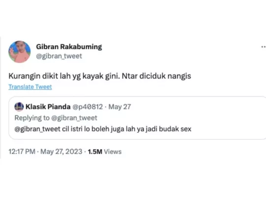 Netizen lecehkan istri Gibran di media sosial Twitter. (foto: tangkapan layar)