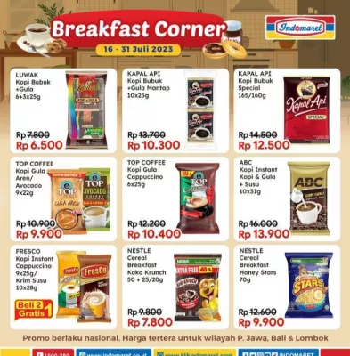 Katalog Promo Indomaret Breakfast Corner periode 16-31 Juli 2023. (foto: indomaret)