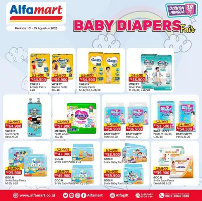 Katalog Promo Alfamart BABY DIAPERS Fair Periode 01-15 Agustus 2023. (foto: alfamart)