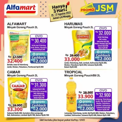 Berikut daftar Katalog Promo JSM Alfamart periode 25-27 Agustus 2023. (foto: alfamart)