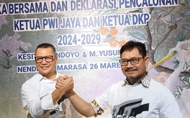 Kesit Budi Handoyo resmi menggandeng Dr. H. Yusuf Muhamad Said, SH, MH, untuk berlaga pada Pilkada PWI Jaya 2024. (foto: ist)