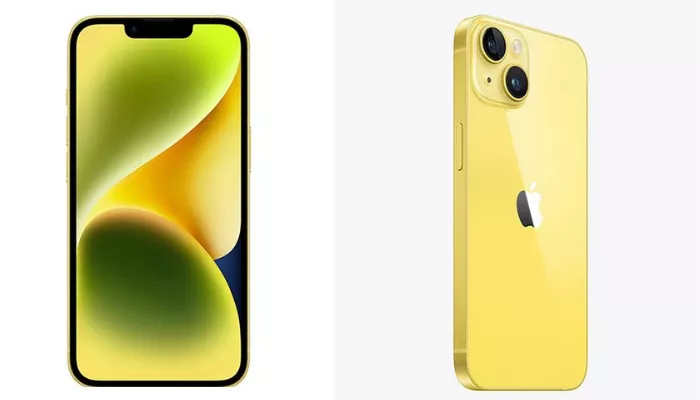 Daftar harga seri iPhone 14 varian warna kuning terbaru pada April 2023. (Dok. iBox)