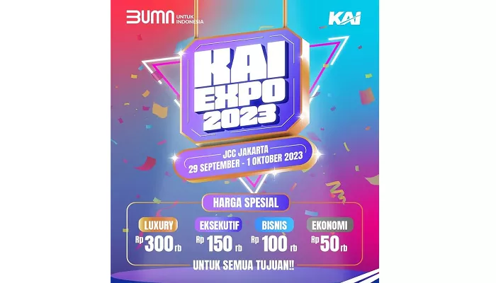 Event Jakarta kali ini PT KAI akan menyelenggarakan KAI Expo 2023 di Jakarta Convention Center (JCC) Senayan, Jakarta Pusat pada 29 September-1 Oktober. (Foto: Instagram @kai121_)