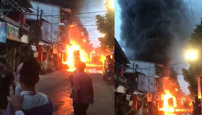 Kebakaran rumah di Muara Angke, Penjaringan, Jakarta Utara. (foto: ist)