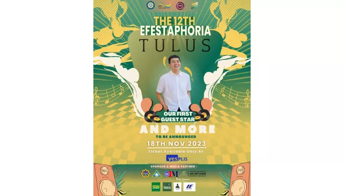 Jadwal konser tulus 2023 di The 12th Efestaphoria tanggal 18 November 2023. (Foto: Dok. Unair)