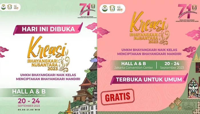 Kreasi Bhayangkari Nusantara 2023 dibuka mulai hari ini di JCC Senayan. (Foto: Instagram @kreasibhayangkarinusantara)