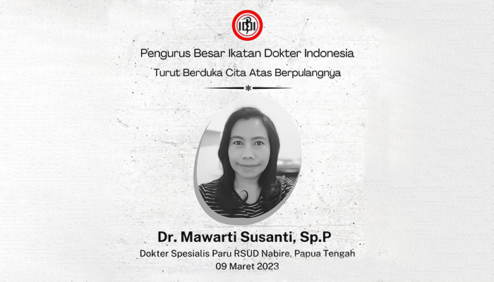 Dokter Mawartih Susanty satu-satunya spesialis paru di wilayah Papua meninggal dunia pada 9 Maret 2023. (instagram/@ikatandoykterindonesia)