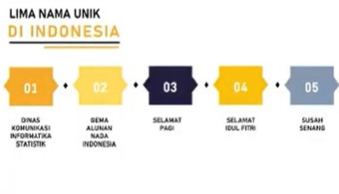Lima nama unik di Indonesia yang tercatat di data base kependudukan. (Tangkapan layar/TikTok @zudanariffakrulloh)