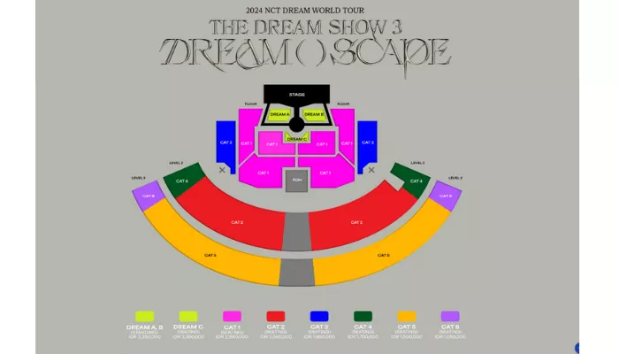 Harga tiket konser NCT Dream di GBK 18 Mei 2024. (Foto: Dyandra Global)