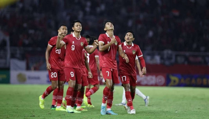 Timnas Indonesia U-20 dalam pertandingan melawan Thailand di ajang Piala AFF U-20 2022. (PSSI)