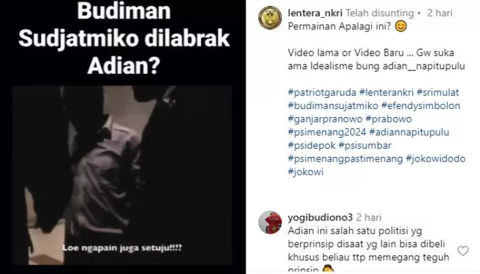 Tangkapan video Adian Naptupulu labrak Budiman Sudjatmiko yang beredar dan viral di media sosial. (foto: instagram @lentera_nkri)